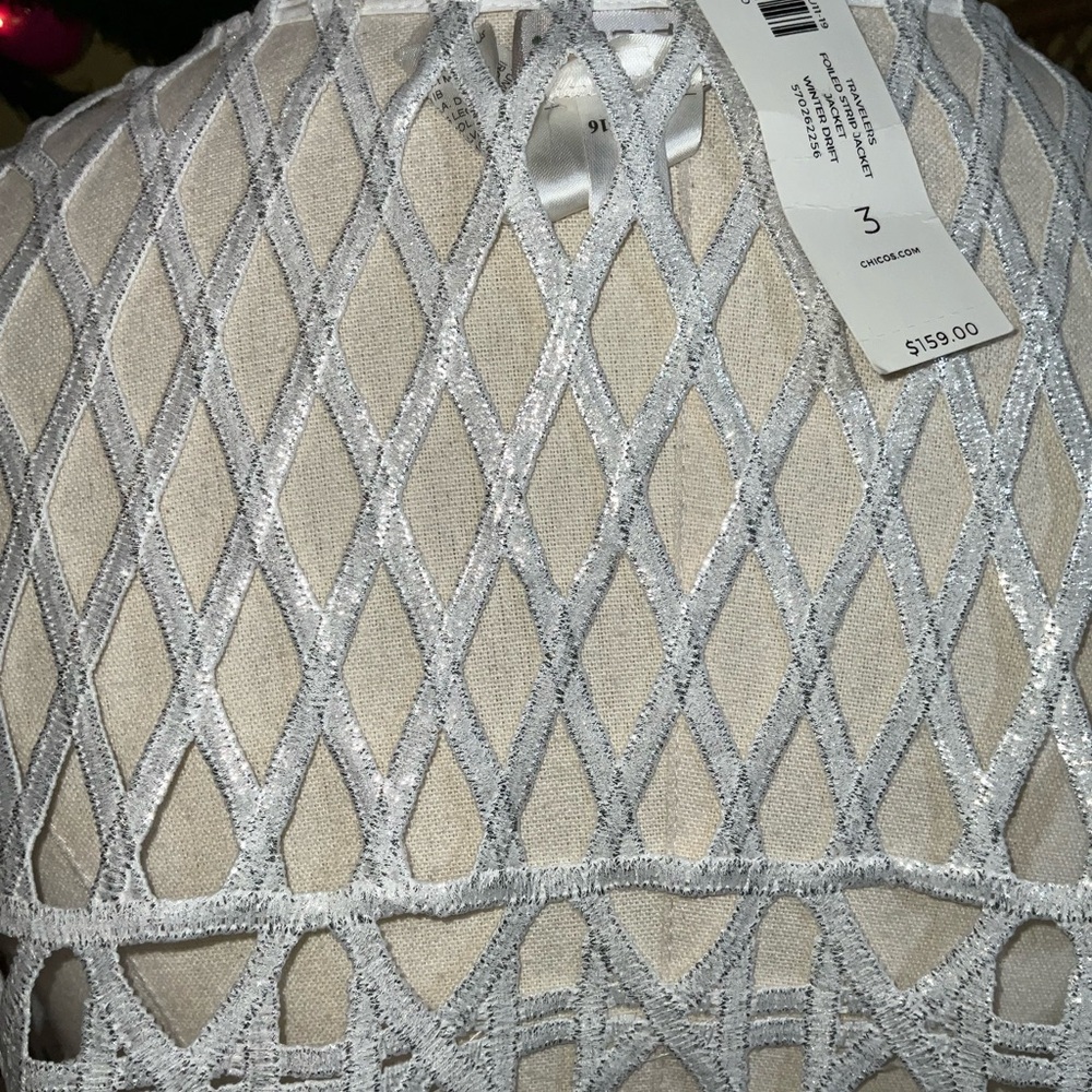 Chico’s Travelers Collection Foiled Strip Jacket Size 3/XL - Picture 8 of 12